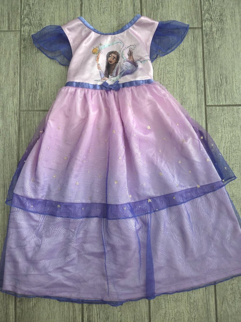 Disney Wish Toddler girls Pajama Nightgown Dress Asha Purple Blue Size 4T